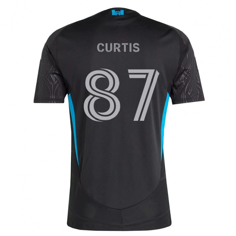 Danxen Mænd Ethan Curtis #87 Sort Hvid Himmelblå Udebane Spillertrøjer 2026/27 Trøje T-Shirt