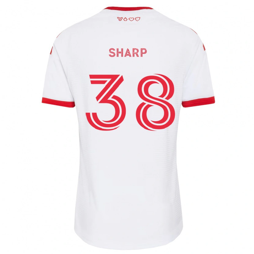 Danxen Mænd Charlie Sharp #38 Hvid Rød Sort Udebane Spillertrøjer 2026/27 Trøje T-Shirt