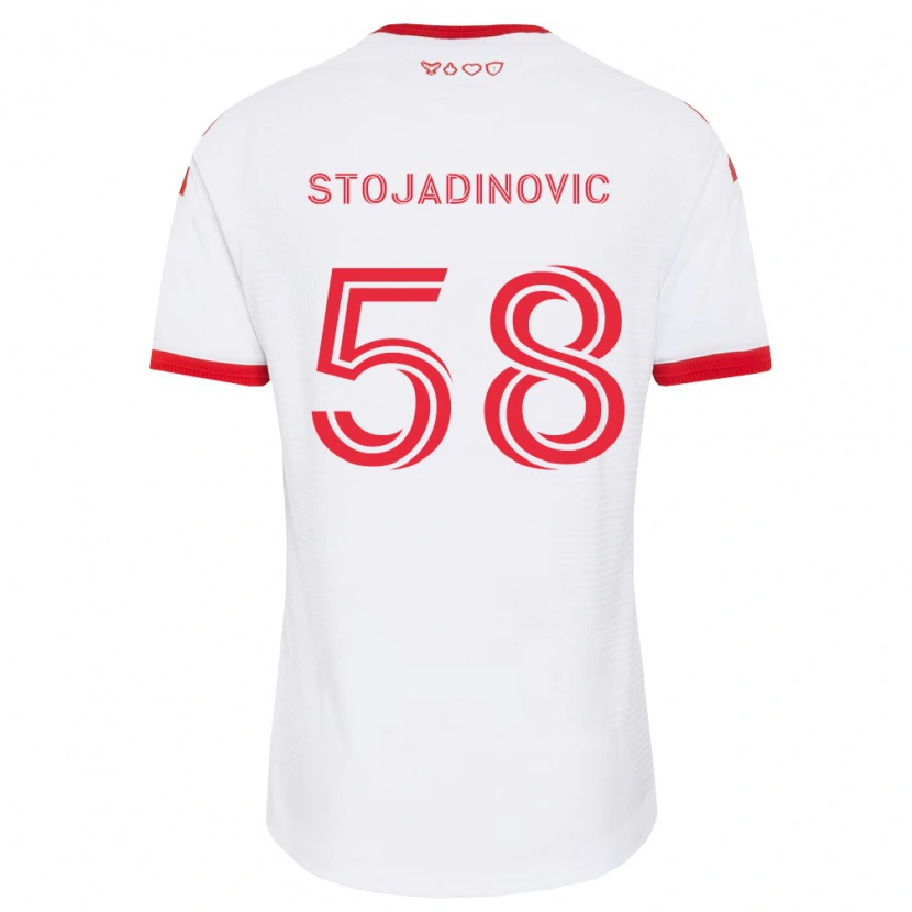 Danxen Mænd Marko Stojadinovic #58 Hvid Rød Sort Udebane Spillertrøjer 2026/27 Trøje T-Shirt