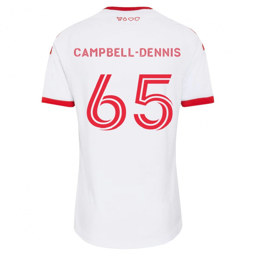 Danxen Mænd Raequan Campbell-Dennis #65 Hvid Rød Sort Udebane Spillertrøjer 2026/27 Trøje T-Shirt