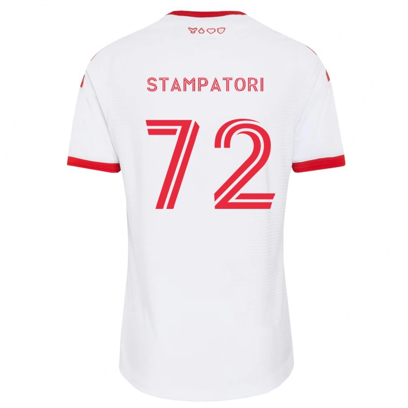Danxen Mænd Daniel Stampatori #72 Hvid Rød Sort Udebane Spillertrøjer 2026/27 Trøje T-Shirt