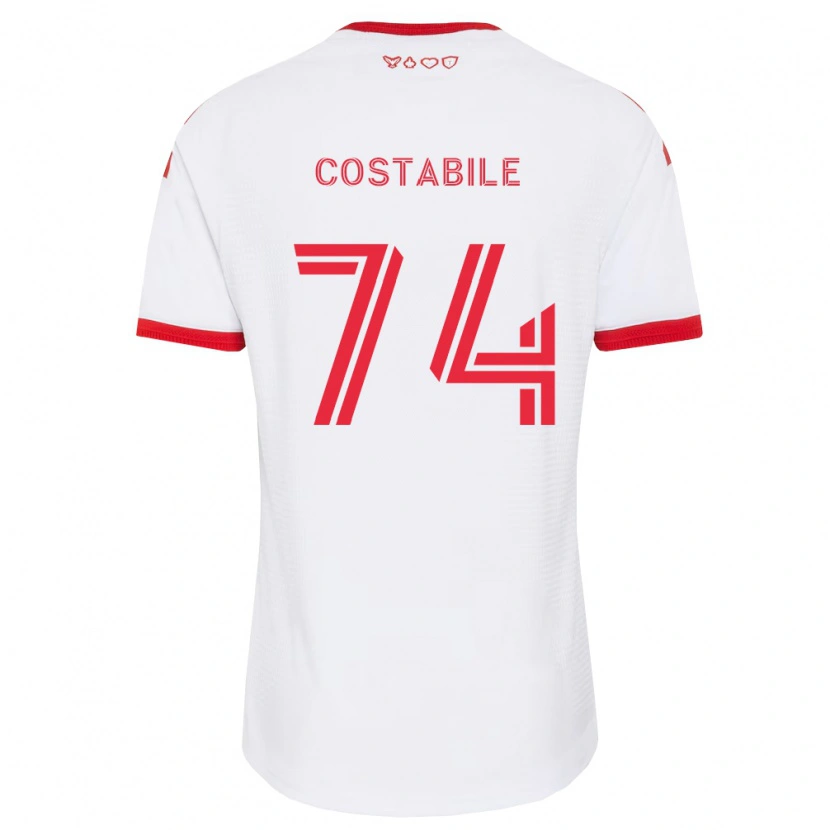 Danxen Mænd Luca Costabile #74 Hvid Rød Sort Udebane Spillertrøjer 2026/27 Trøje T-Shirt