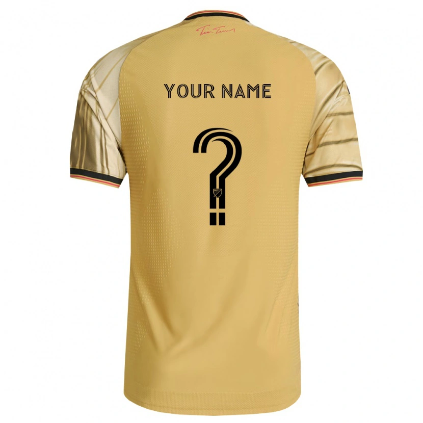 Danxen Mænd Dit Navn #0 Brun Gul Sort Udebane Spillertrøjer 2026/27 Trøje T-Shirt