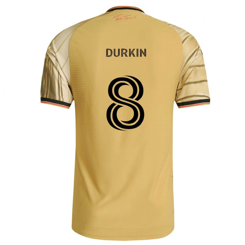 Danxen Mænd Chris Durkin #8 Brun Gul Sort Udebane Spillertrøjer 2026/27 Trøje T-Shirt