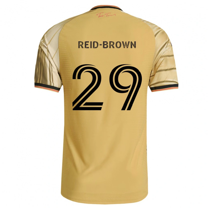 Danxen Mænd Tahir Reid-Brown #29 Brun Gul Sort Udebane Spillertrøjer 2026/27 Trøje T-Shirt