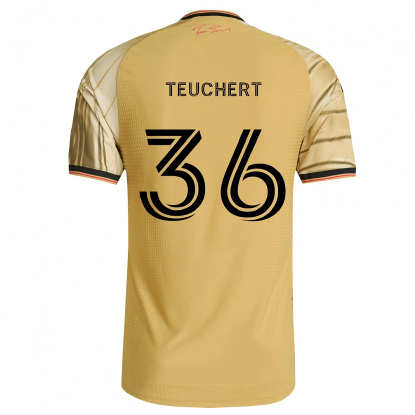 Danxen Mænd Cedric Teuchert #36 Brun Gul Sort Udebane Spillertrøjer 2026/27 Trøje T-Shirt