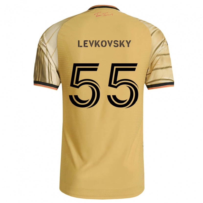 Danxen Mænd Miroslav Levkovsky #55 Brun Gul Sort Udebane Spillertrøjer 2026/27 Trøje T-Shirt