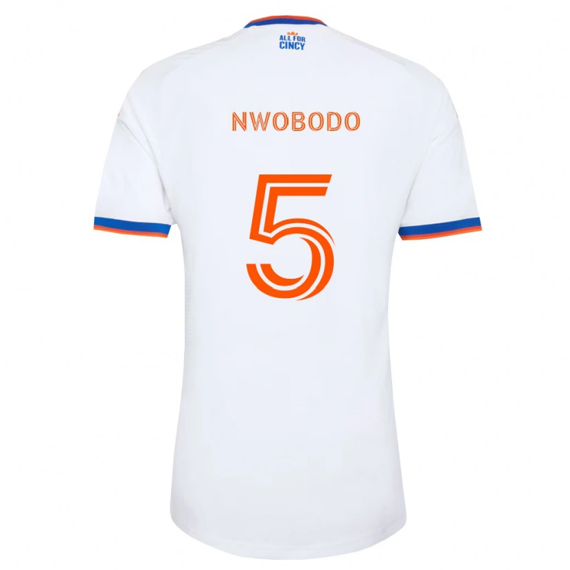 Danxen Mænd Obinna Nwobodo #5 Hvid Marineblå Orange Udebane Spillertrøjer 2026/27 Trøje T-Shirt