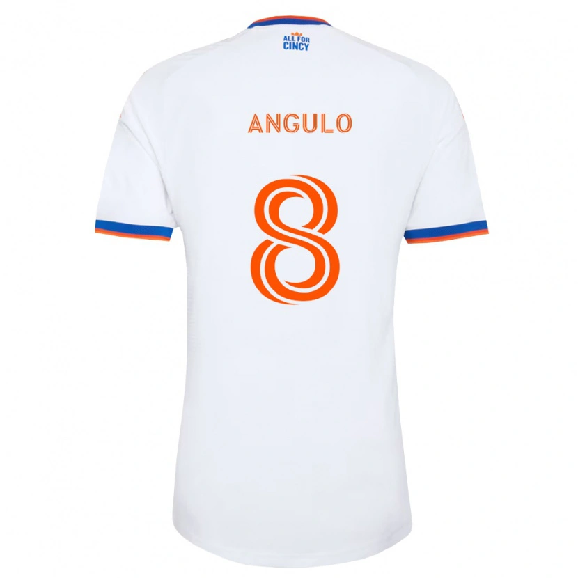 Danxen Mænd Marco Angulo #8 Hvid Marineblå Orange Udebane Spillertrøjer 2026/27 Trøje T-Shirt