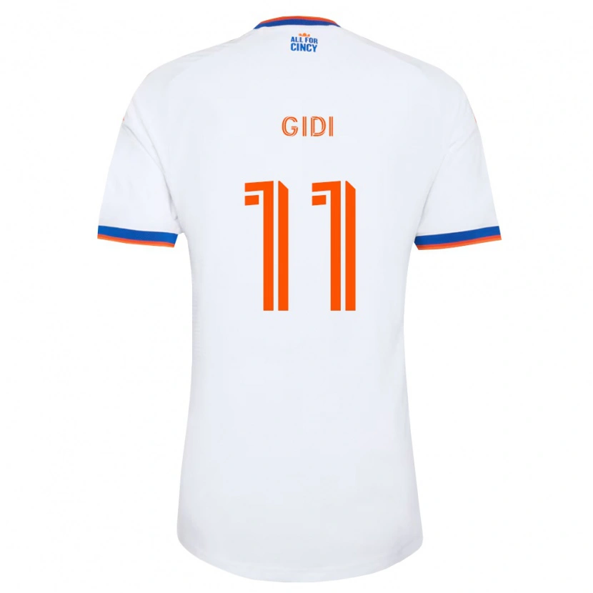 Danxen Mænd Samuel Gidi #11 Hvid Marineblå Orange Udebane Spillertrøjer 2026/27 Trøje T-Shirt