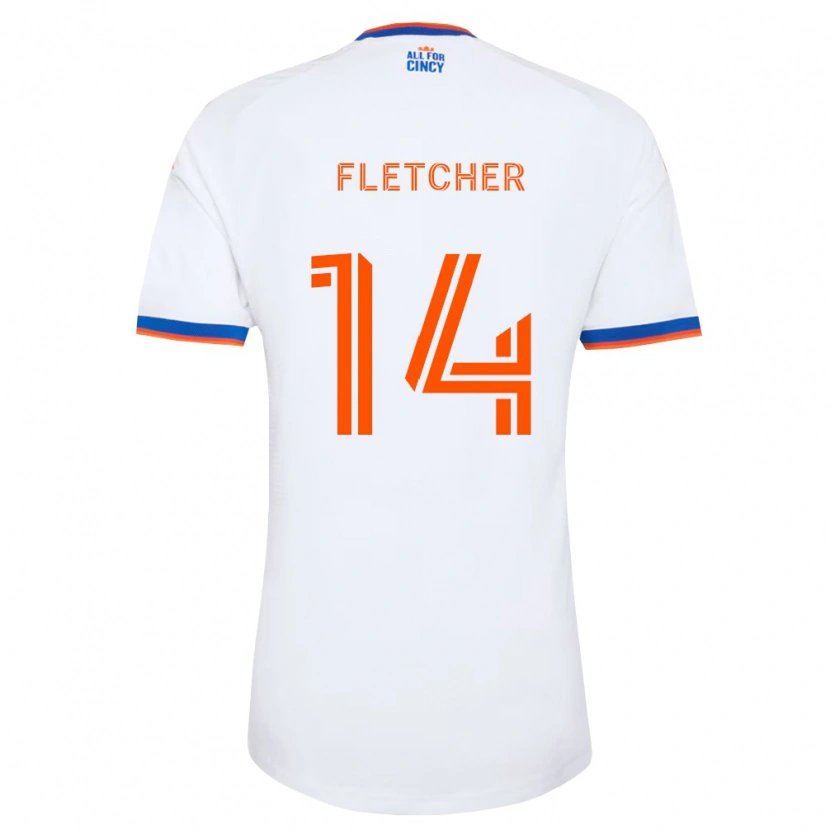 Danxen Mænd Kristian Fletcher #14 Hvid Marineblå Orange Udebane Spillertrøjer 2026/27 Trøje T-Shirt