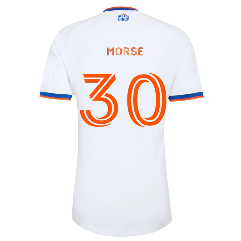 Danxen Mænd Hunter Morse #30 Hvid Marineblå Orange Udebane Spillertrøjer 2026/27 Trøje T-Shirt
