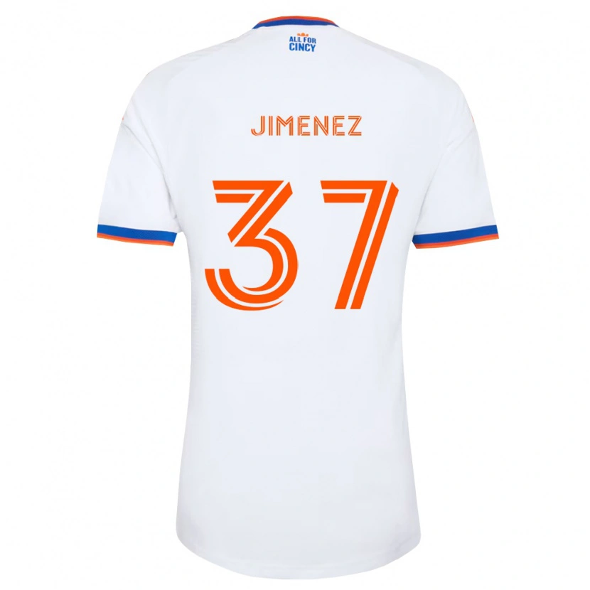 Danxen Mænd Stiven Jimenez #37 Hvid Marineblå Orange Udebane Spillertrøjer 2026/27 Trøje T-Shirt