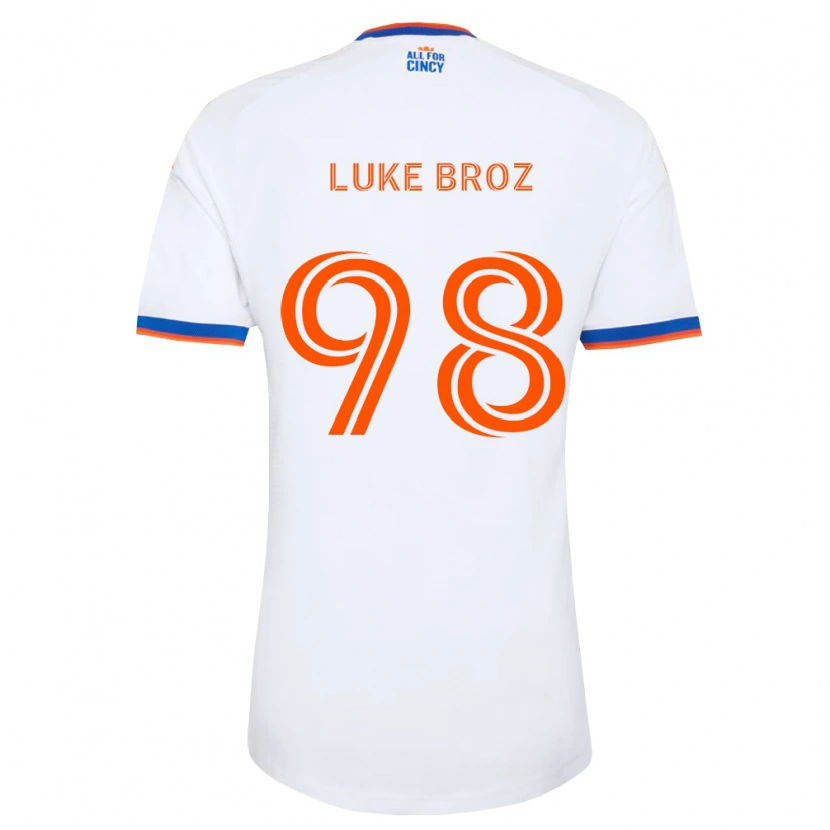 Danxen Mænd Luke Broz #98 Hvid Marineblå Orange Udebane Spillertrøjer 2026/27 Trøje T-Shirt