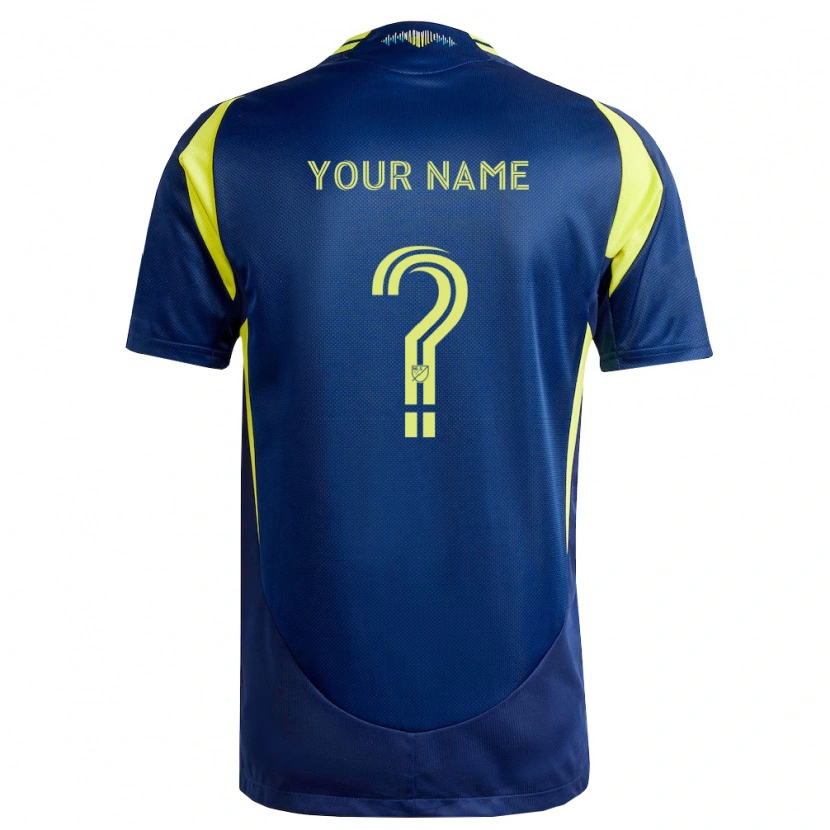 Danxen Mænd Dit Navn #0 Gul Marineblå Udebane Spillertrøjer 2026/27 Trøje T-Shirt