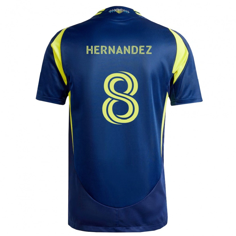 Danxen Mænd Jonathan Hernández #8 Gul Marineblå Udebane Spillertrøjer 2026/27 Trøje T-Shirt