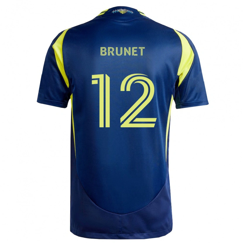 Danxen Mænd Charles-Emile Brunet #12 Gul Marineblå Udebane Spillertrøjer 2026/27 Trøje T-Shirt