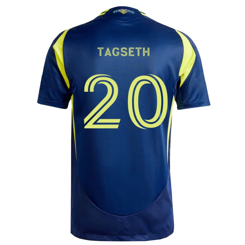 Danxen Mænd Edvard Tagseth #20 Gul Marineblå Udebane Spillertrøjer 2026/27 Trøje T-Shirt