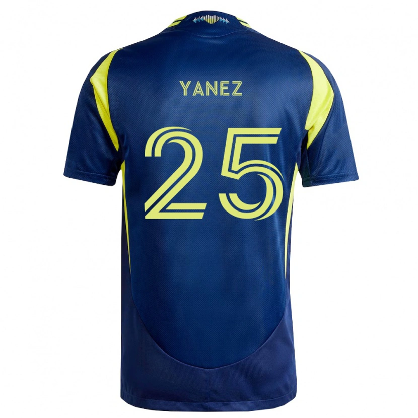 Danxen Mænd Zidane Yáñez #25 Gul Marineblå Udebane Spillertrøjer 2026/27 Trøje T-Shirt