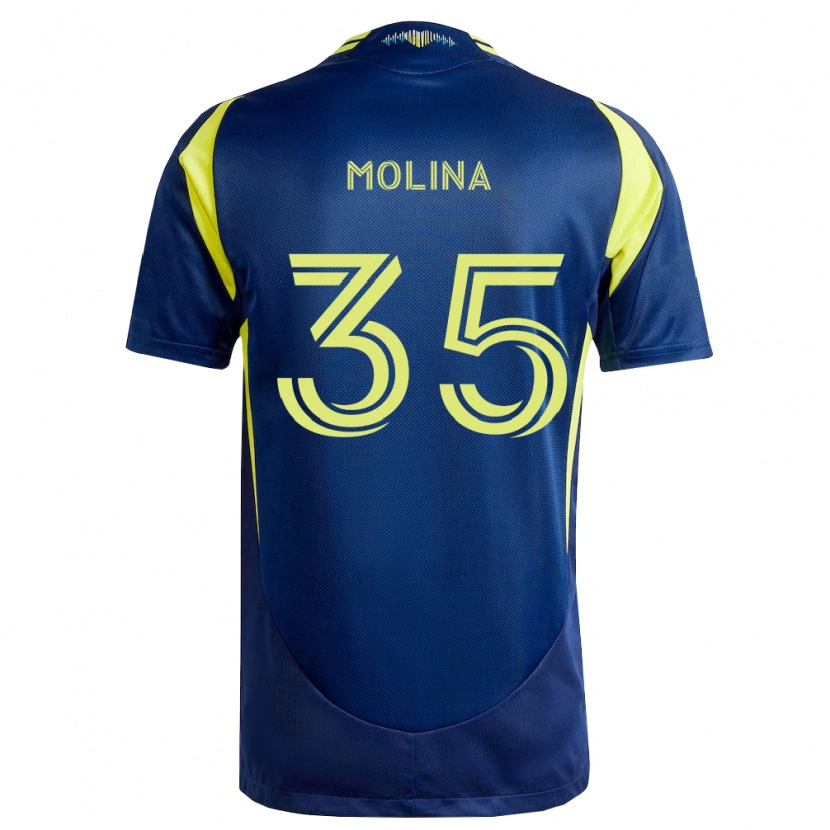 Danxen Mænd Malachi Molina #35 Gul Marineblå Udebane Spillertrøjer 2026/27 Trøje T-Shirt
