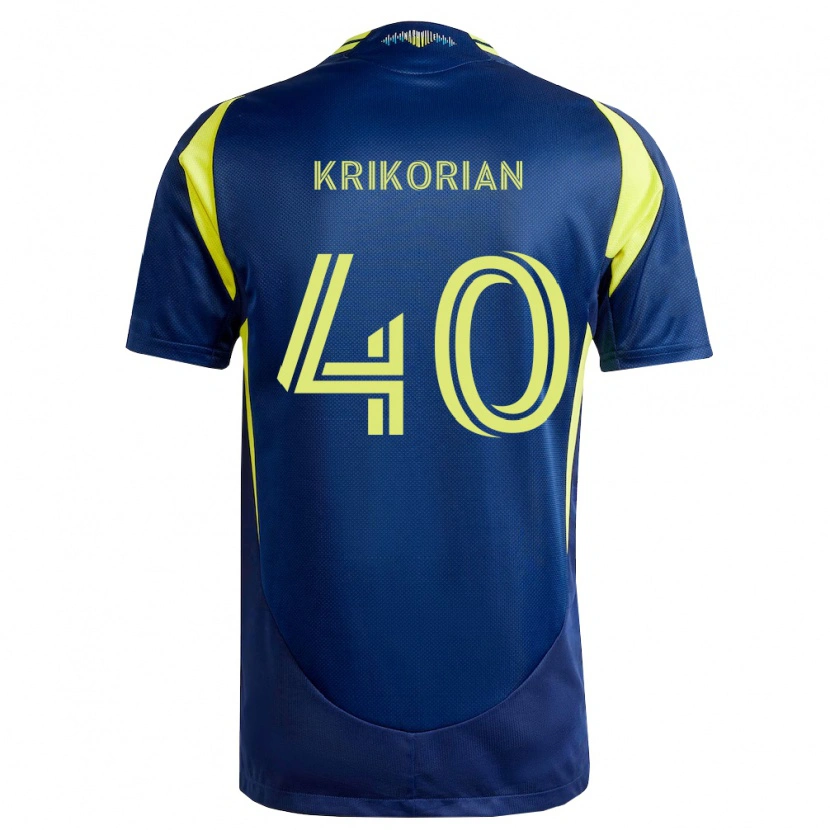 Danxen Mænd Andre Krikorian #40 Gul Marineblå Udebane Spillertrøjer 2026/27 Trøje T-Shirt