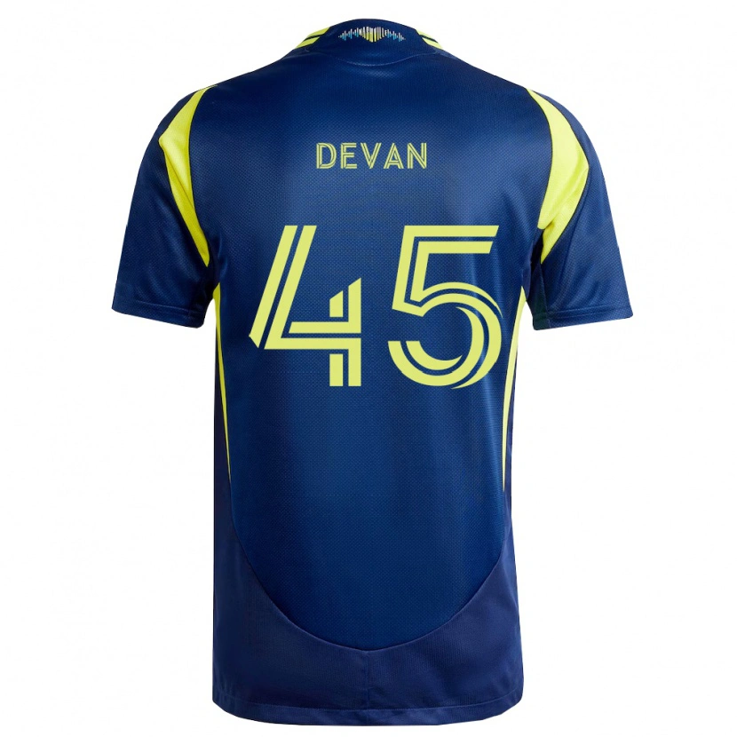 Danxen Mænd Liam Devan #45 Gul Marineblå Udebane Spillertrøjer 2026/27 Trøje T-Shirt
