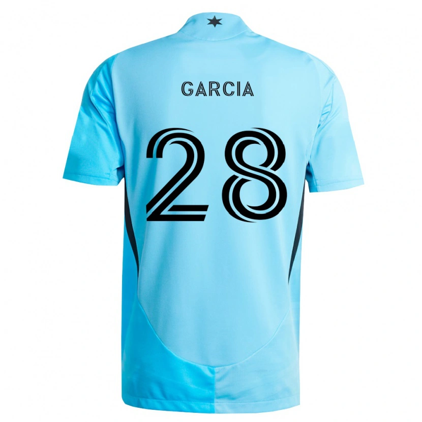 Danxen Mænd Mender García #28 Lyseblå Sort Udebane Spillertrøjer 2026/27 Trøje T-Shirt