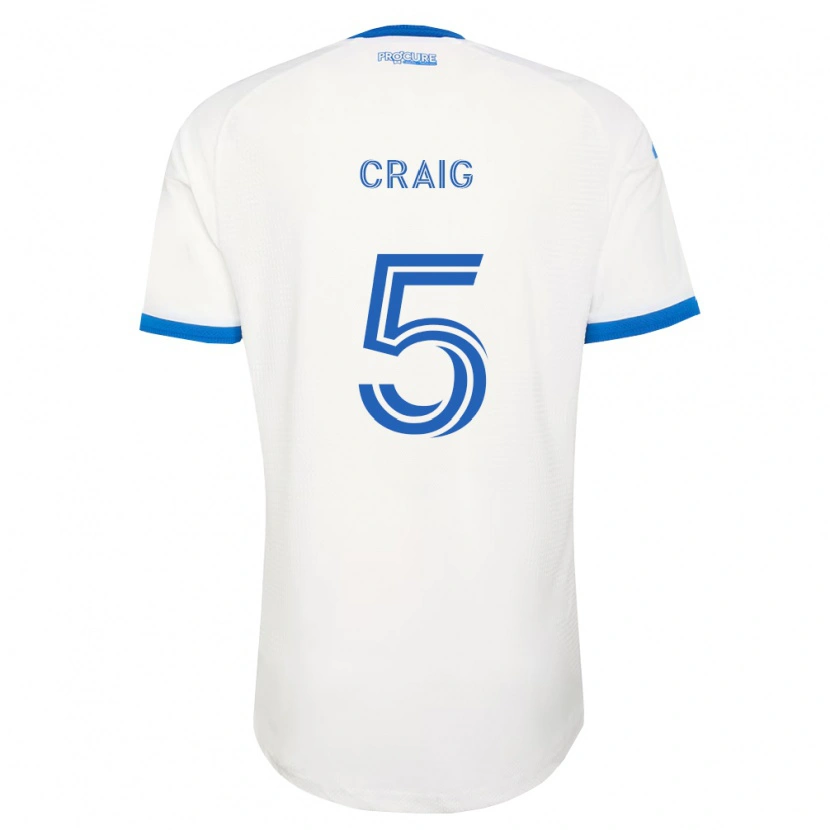 Danxen Mænd Brandan Craig #5 Himmelblå Hvid Udebane Spillertrøjer 2026/27 Trøje T-Shirt