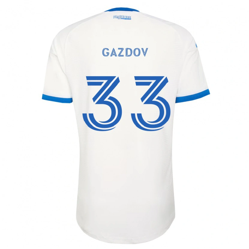 Danxen Mænd Emil Gazdov #33 Himmelblå Hvid Udebane Spillertrøjer 2026/27 Trøje T-Shirt