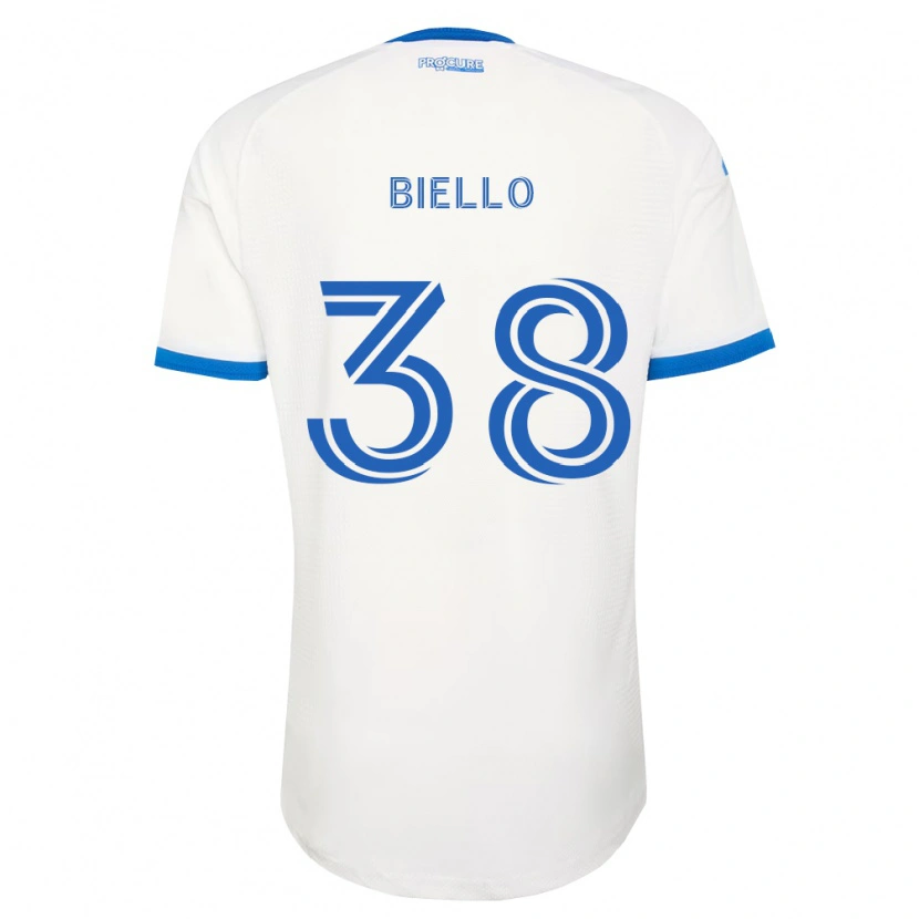 Danxen Mænd Alessandro Biello #38 Himmelblå Hvid Udebane Spillertrøjer 2026/27 Trøje T-Shirt