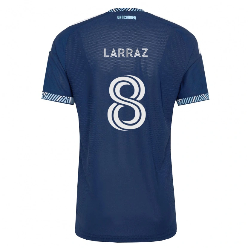 Danxen Mænd Oliver Larraz #8 Dyb Blå Hvid Udebane Spillertrøjer 2026/27 Trøje T-Shirt