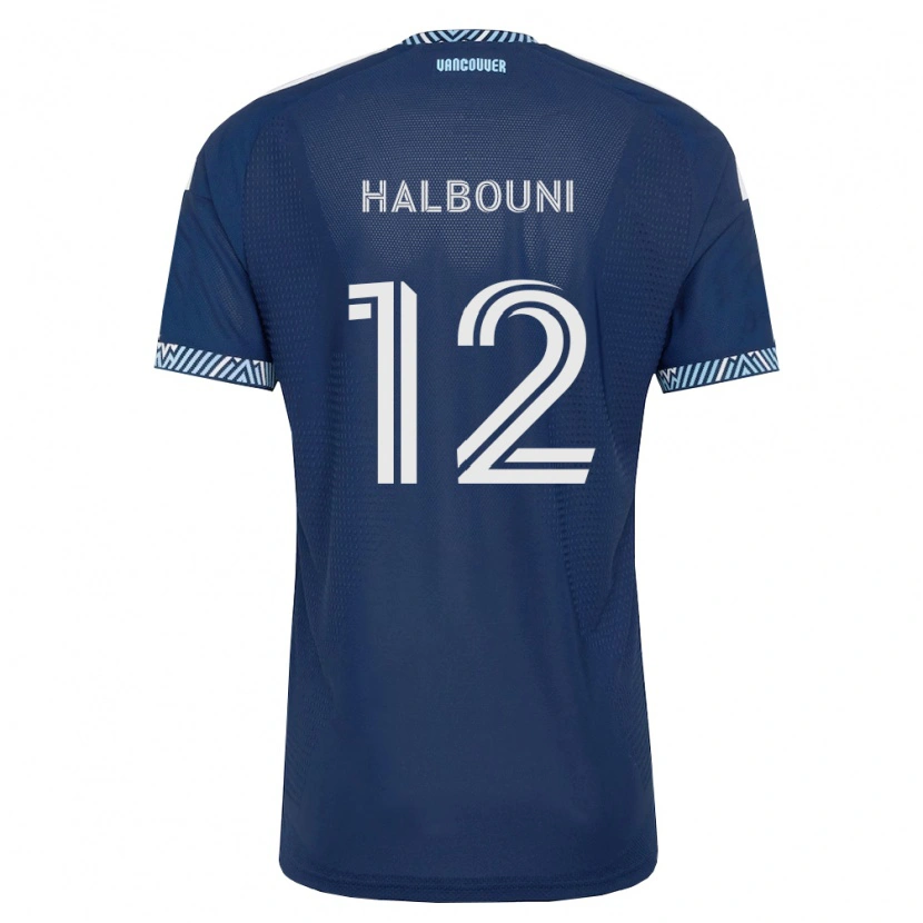 Danxen Mænd Belal Halbouni #12 Dyb Blå Hvid Udebane Spillertrøjer 2026/27 Trøje T-Shirt