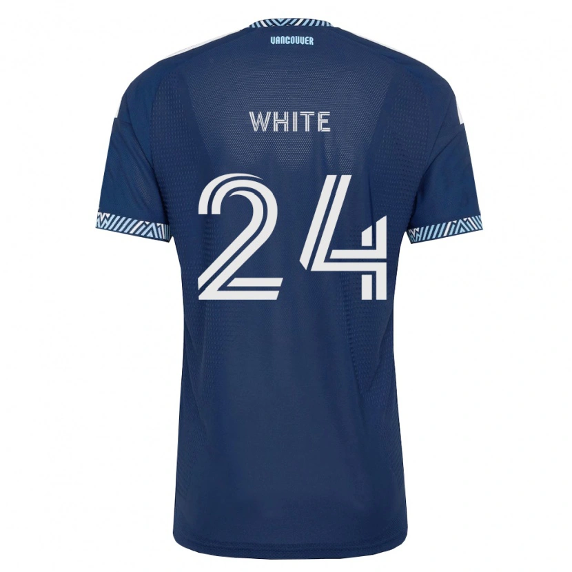 Danxen Mænd Brian White #24 Dyb Blå Hvid Udebane Spillertrøjer 2026/27 Trøje T-Shirt