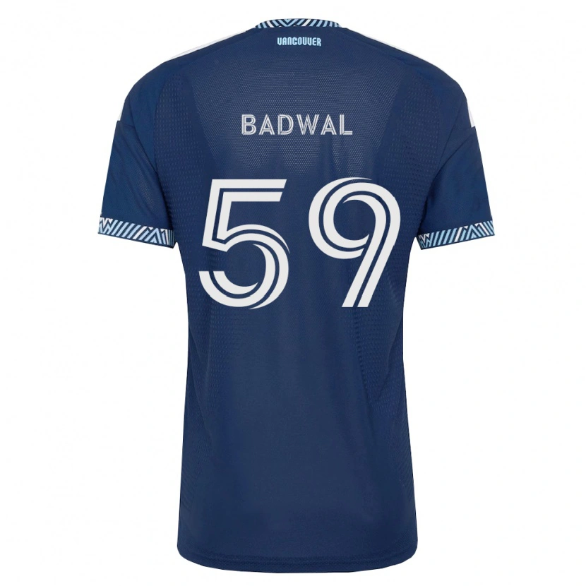 Danxen Mænd Jeevan Badwal #59 Dyb Blå Hvid Udebane Spillertrøjer 2026/27 Trøje T-Shirt