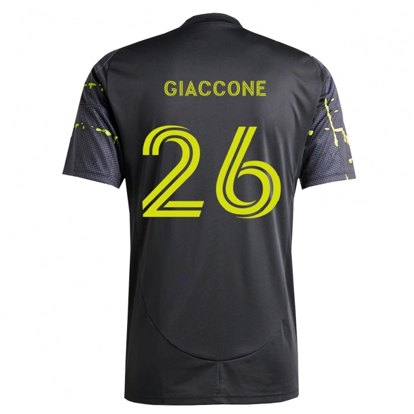 Danxen Mænd Lautaro Giaccone #26 Fluorescerende Gul Sort Udebane Spillertrøjer 2026/27 Trøje T-Shirt
