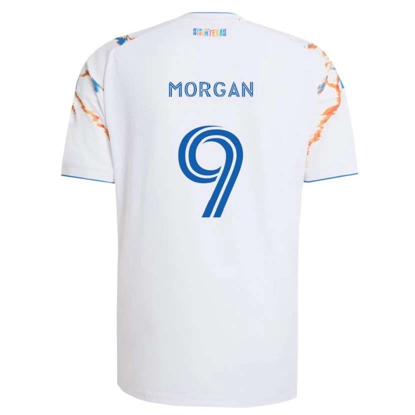Danxen Mænd Lewis Morgan #9 Hvid Orange Blå Udebane Spillertrøjer 2026/27 Trøje T-Shirt