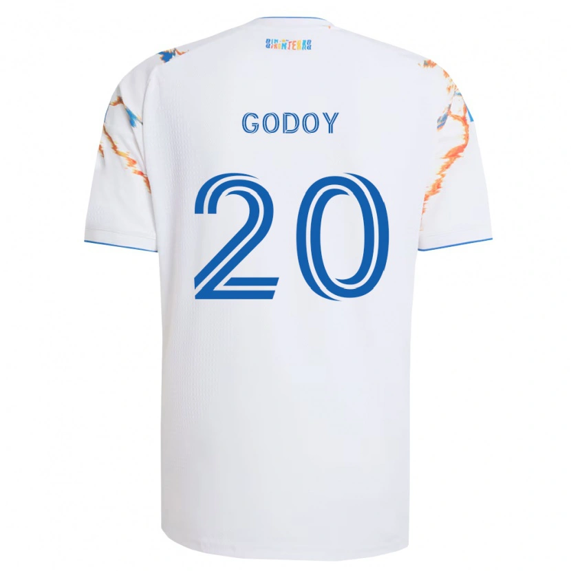 Danxen Mænd Aníbal Godoy #20 Hvid Orange Blå Udebane Spillertrøjer 2026/27 Trøje T-Shirt