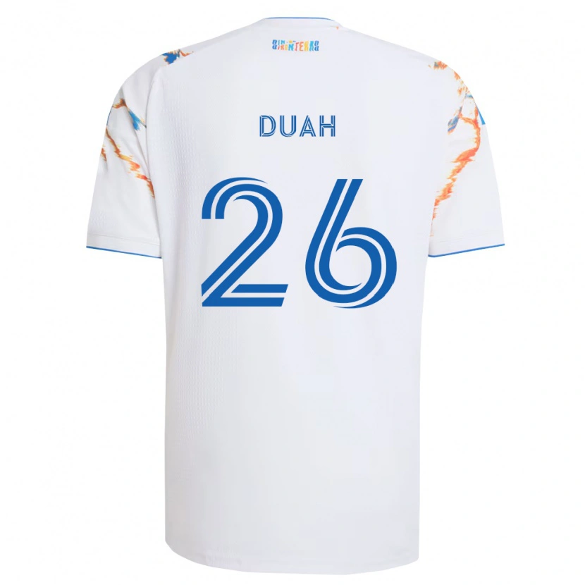 Danxen Mænd Manu Duah #26 Hvid Orange Blå Udebane Spillertrøjer 2026/27 Trøje T-Shirt