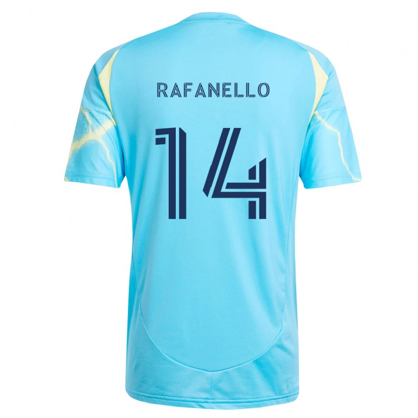 Danxen Mænd Jeremy Rafanello #14 Lyseblå Sort Lys Gul Udebane Spillertrøjer 2026/27 Trøje T-Shirt