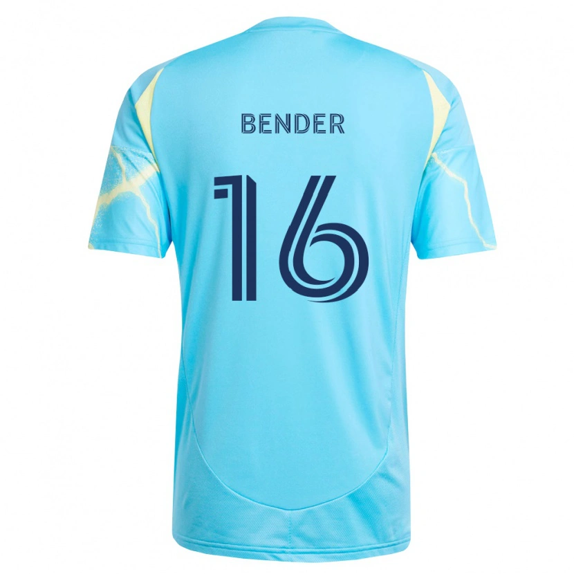 Danxen Mænd Ben Bender #16 Lyseblå Sort Lys Gul Udebane Spillertrøjer 2026/27 Trøje T-Shirt