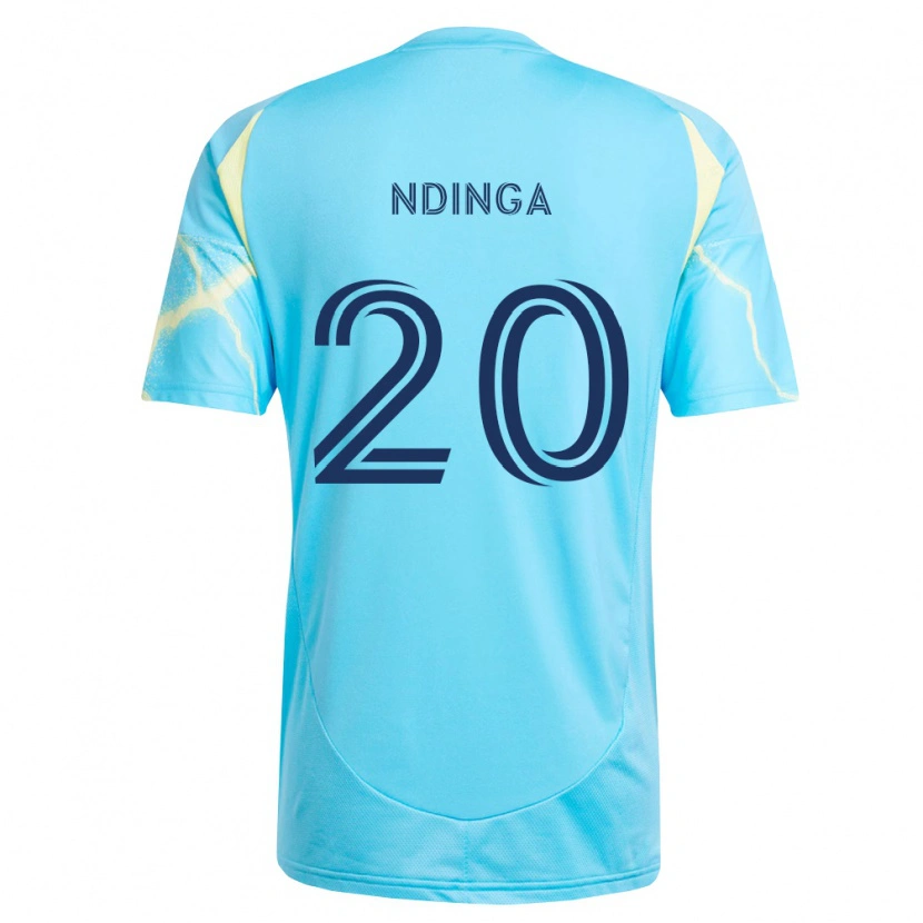 Danxen Mænd Philippe Ndinga #20 Lyseblå Sort Lys Gul Udebane Spillertrøjer 2026/27 Trøje T-Shirt