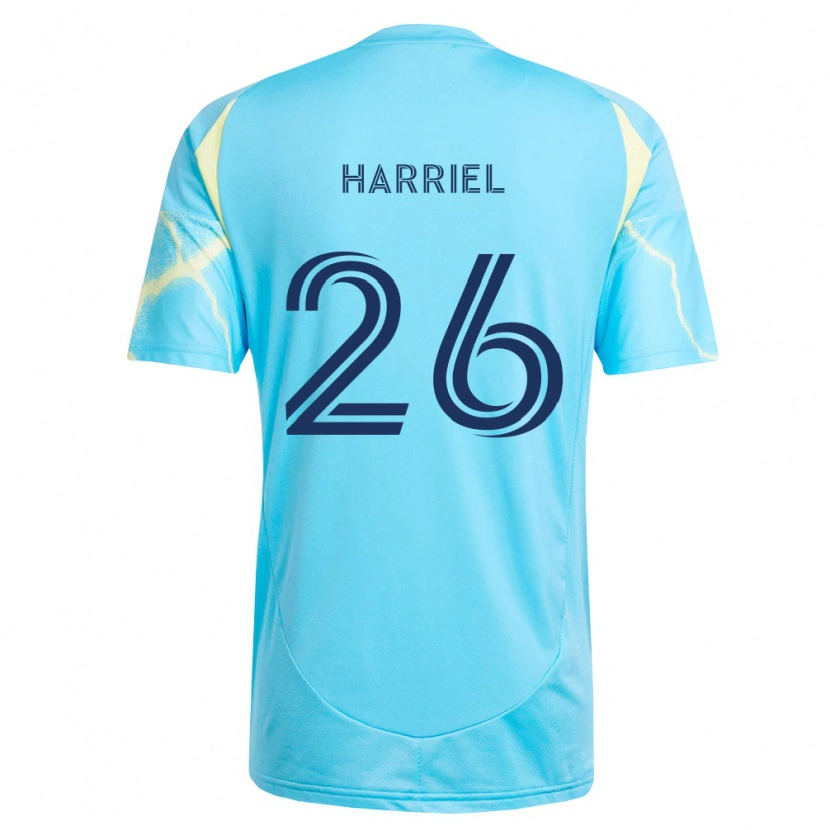 Danxen Mænd Nathan Harriel #26 Lyseblå Sort Lys Gul Udebane Spillertrøjer 2026/27 Trøje T-Shirt