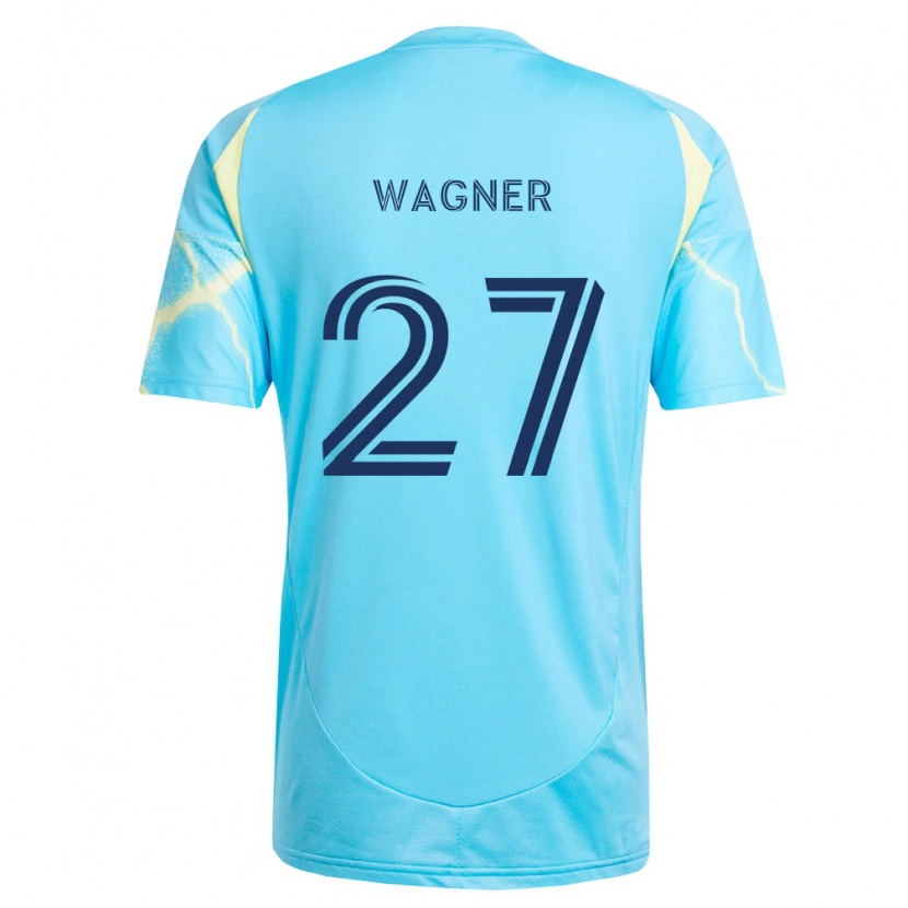 Danxen Mænd Kai Wagner #27 Lyseblå Sort Lys Gul Udebane Spillertrøjer 2026/27 Trøje T-Shirt