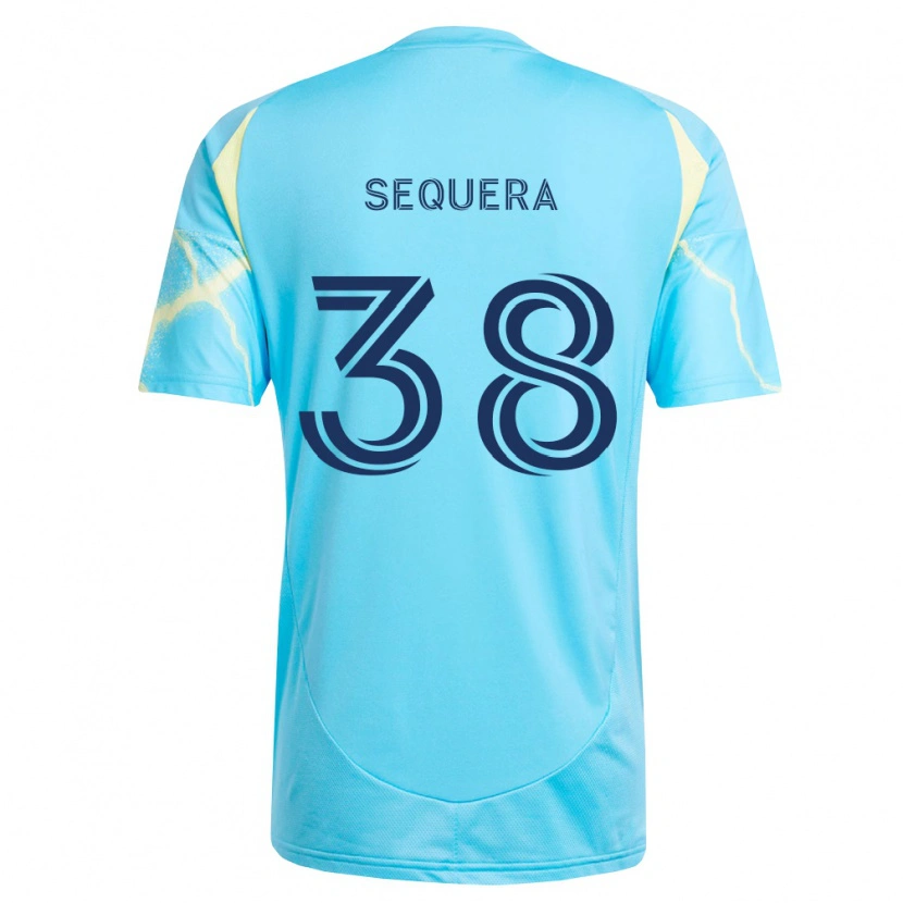 Danxen Mænd Giovanny Sequera #38 Lyseblå Sort Lys Gul Udebane Spillertrøjer 2026/27 Trøje T-Shirt