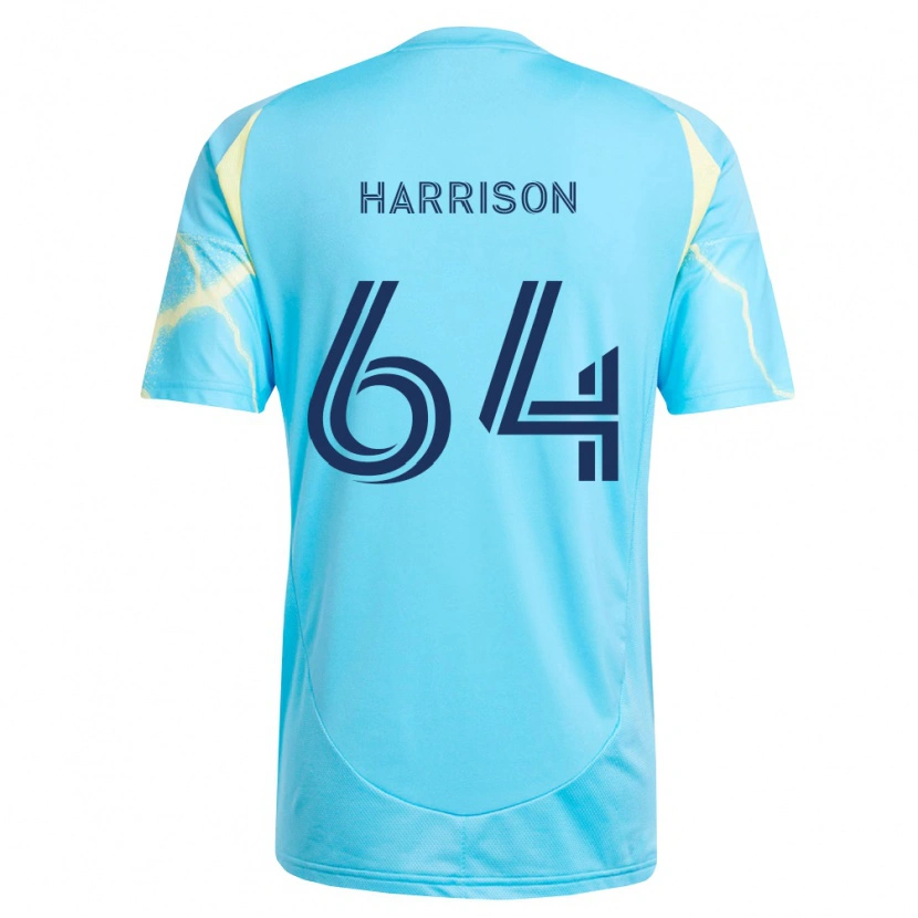 Danxen Mænd Joshua Harrison #64 Lyseblå Sort Lys Gul Udebane Spillertrøjer 2026/27 Trøje T-Shirt