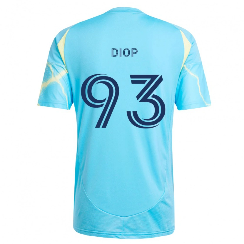 Danxen Mænd Abdoulaye Diop #93 Lyseblå Sort Lys Gul Udebane Spillertrøjer 2026/27 Trøje T-Shirt