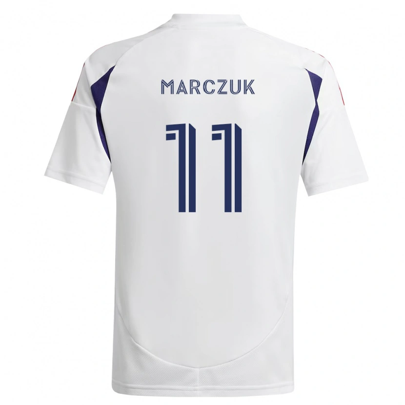 Danxen Mænd Dominik Marczuk #11 Kongelig Blå Rød Brun Udebane Spillertrøjer 2026/27 Trøje T-Shirt