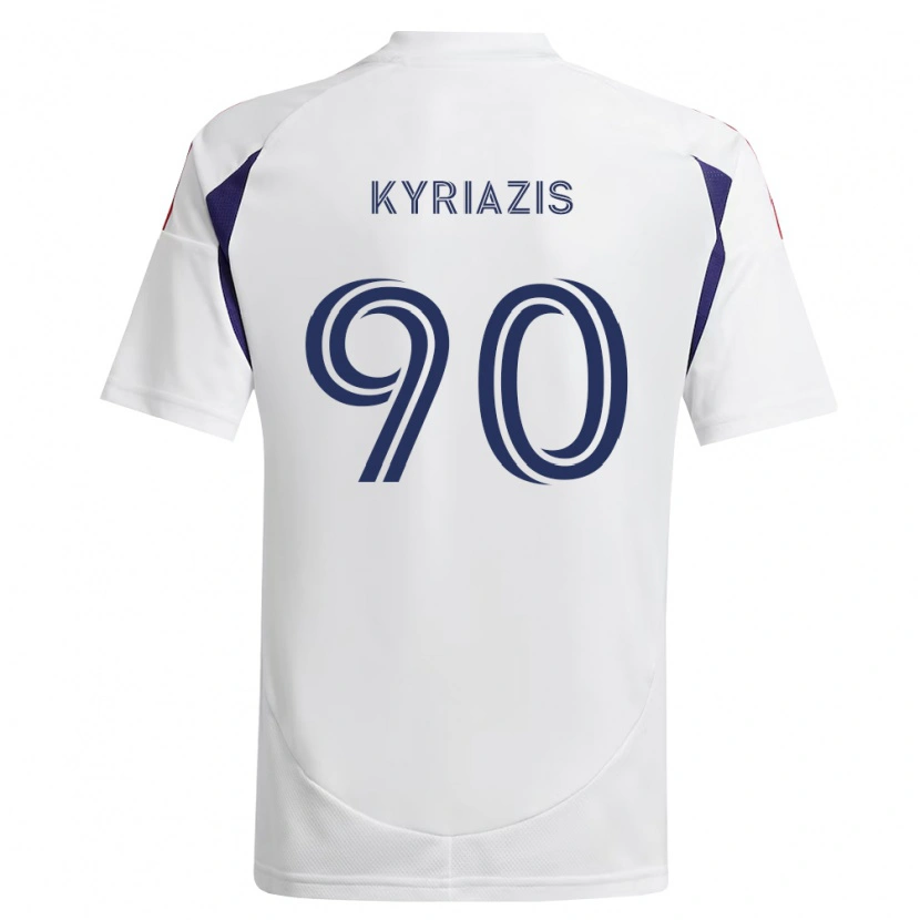 Danxen Mænd Konstantinos Kyriazis #90 Kongelig Blå Rød Brun Udebane Spillertrøjer 2026/27 Trøje T-Shirt
