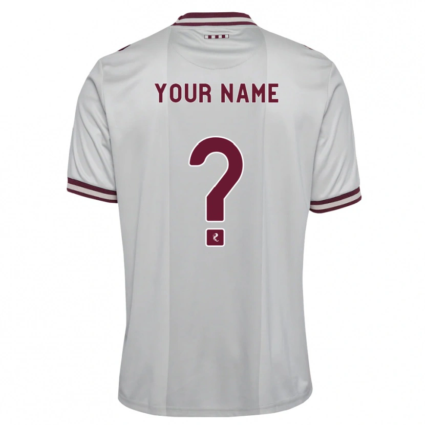 Danxen Mænd Dit Navn #0 Hvid Bordeaux Udebane Spillertrøjer 2026/27 Trøje T-Shirt
