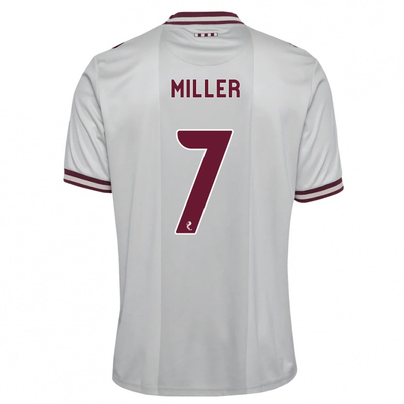 Danxen Mænd Calvin Miller #7 Hvid Bordeaux Udebane Spillertrøjer 2026/27 Trøje T-Shirt